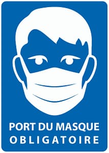 AUTOCOLLANT MASQUE OBLIGATOIRE CVOVID-19